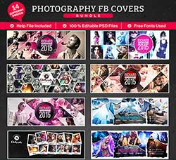 14个精美的图像框架模板：Photography Facebook Cover Bundle - 14 Designs